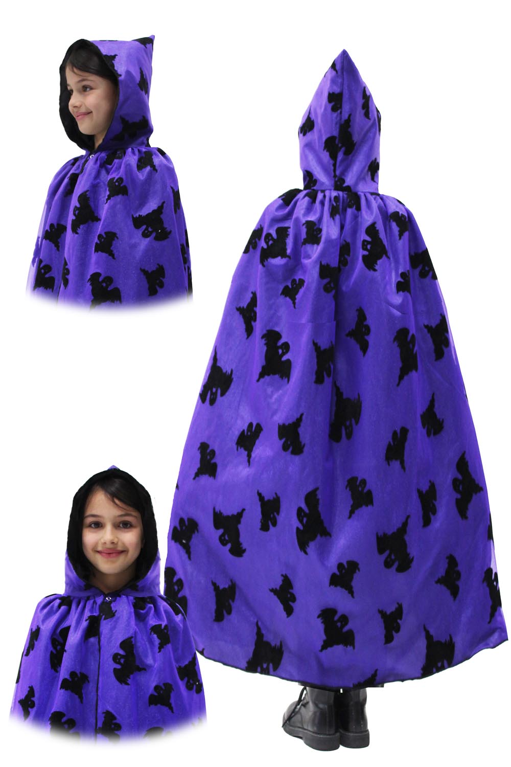 MANTELLO CAPPUCCIO FANTASMA VIOLA BAMBINO
